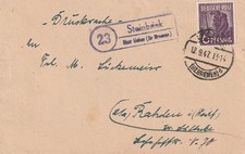 N32 PosthilfstellenStempel/Landpost 23 Steinbank über U.hen (Be. Bremen)