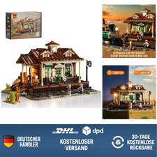 Western Station Bau Set mit LED Licht 1974 Teile Eisenbahnmodell für Erwachse...