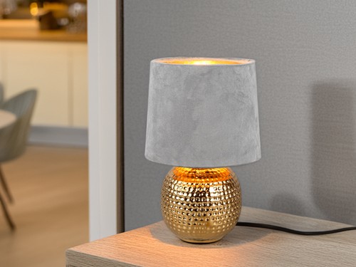Keramik samt nachttischlampen - keramik/samt,