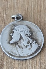 Anhänger Ikone Jesus Christus Mit Dornenkranz Vintage Echtes Silber