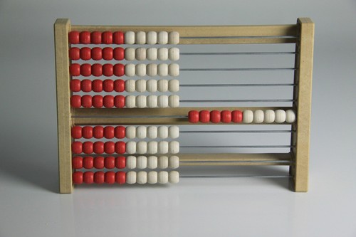 100 rechenrahmen rot weiß - 100`er,