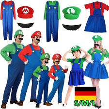 Erwachsene Kinder Super Mario Luigi Brothers Klempner Karneval Cosplay Kostüm✨