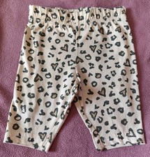 3/4 Babyleggings Beige mit Leoparden Muster Gr. 68 4-6 Monate