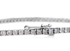 ✅✅✅Gold 585 / 14 Karat Weißgold Tennis Armband 1.04 Ct Diamanten Zertifikat ✅✅✅