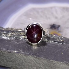 Stern Granat Ring, 925er Silber, Edelsteinring (23718), Edelsteinschmuck