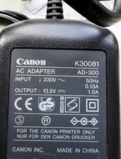 CANON Drucker Netzteil AD-300 AC Adapter Power K30081 Output 13.5V DC 1.0A Kabel
