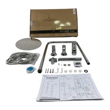 Görbach Regendusche Duschset ohne Armatur, Chrom Edelstahl Duschsystem Duschkopf