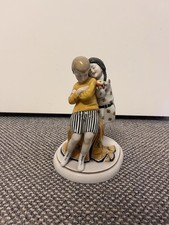 Jugendstil Porzellanfigur Kinder Apfel Mädchen Junge W. Goebel Oeslau ~1915