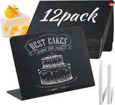 12 Kreidetafel Klein Set, Mini Tafeln zum Beschriften, Preisschilder Aufsteller