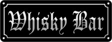Blechschild 10x27 cm Whisky Bar Alkohol Kneipe Essen Trinken Club Deko Geschenk 