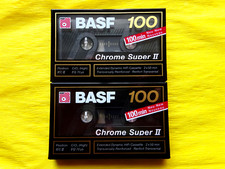 2x BASF Chrome Super II 100 Long Play Cassette Tapes 1989-1990 + OVP + SEALED +