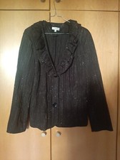 Festliche Damenbluse schwarz mit Glitzer, Größe 42, Marke: EFRO