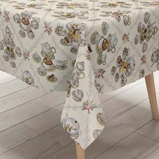 Wachstuch Tischdecke K36A beige Kaffeeservice Torten Rosen Küchenmotiv eckig run