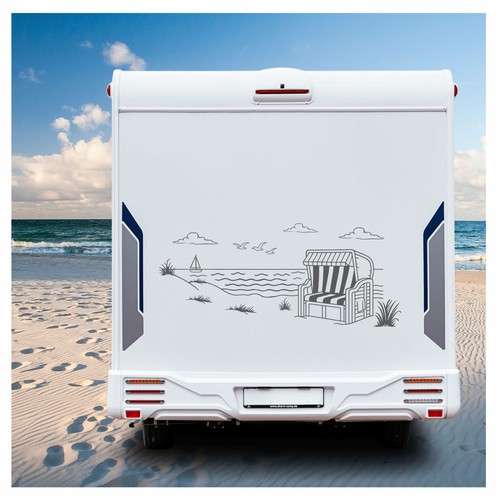 Strandkorb wohnmobil aufkleber - strandkorb,
