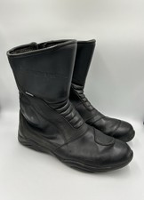 Richa Hipora schwarze Leder Motorrad Touren Stiefel, Reißverschluss Größe UK 12