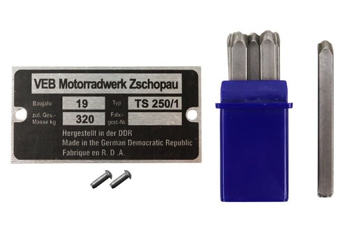 Typenschild für 250 1 - typenschild, mz