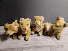 Steiff Tiere 50er–60er – 5 Stück – 1x mit Knopf im Ohr – Sammler-Konvolut 