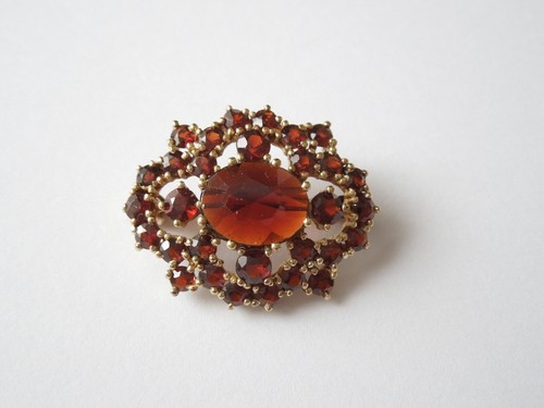 Vintage brosche granat - brosche,