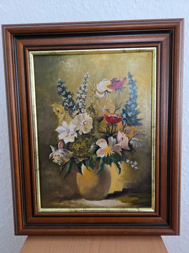 ölbild handgemalt blumenvase - Ölbild,,