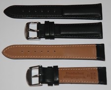 Lederband für Mühle Glashütte - 20 mm - schwarz  - NEU - vom Fachhändler