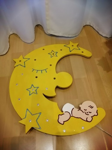 Nachtleuchte holz mond groß - groß,