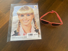 Orlob - blonde Perücke Zopfperücke inkl. Brille Fasching Karneval  - wie Neu