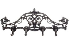 Wandgarderobe Garderobe Handtuchhalter Eisen gründerzeit antik Stil braun 39cm