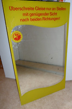altes DDR Schild Warnschild Spiegel Glasschild Deutsche Reichsbahn Arbeitsschutz
