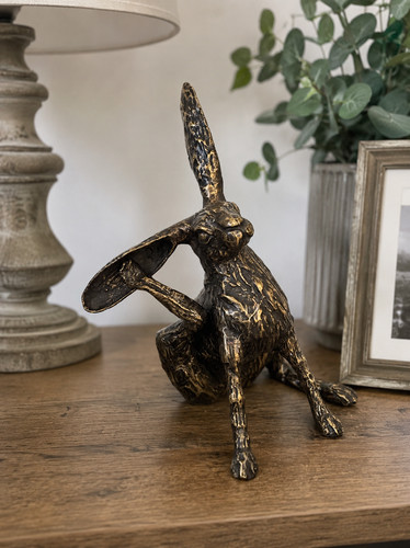 Kratzhase figur bronze - kratzhase,