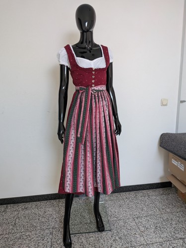 Dirndl dunkelrot mit - , grün
