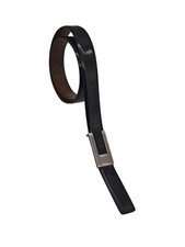 Designer Damen Gürtel von Kathleen Madden Lack Ledergürtel schwarz Gr. M / 75