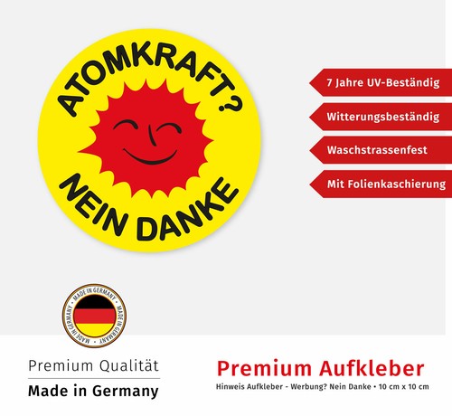 Atomkraft nein danke aufkleber - atomkraft,