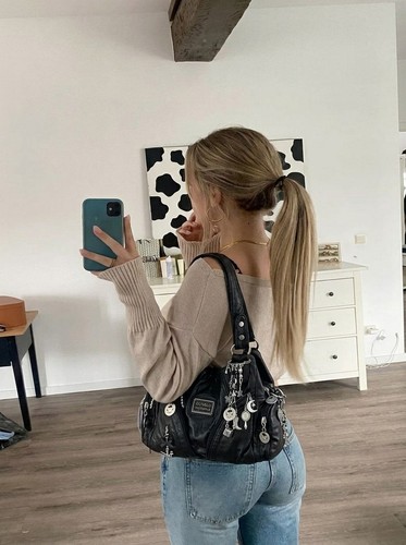 Ouyalu hobo bag schwarz y2k - |,