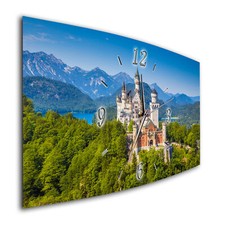 BM Wanduhr 60 cm x 30 cm leises Uhrwerk Quarzuhrwerk 8306-1a  Neuschwanstein