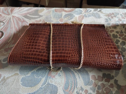 Vintage clutch aus - clutch, leder
