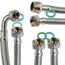 Edelstahl Panzerschlauch Flexschlauch 1/2" + 3/4" Sanitär Hauswasserwerk