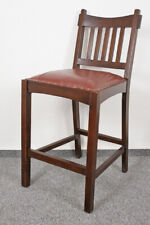 BARSTUHL BARHOCKER HOLZ POLSTER BRAUN ANTIK-STIL HOCKER  