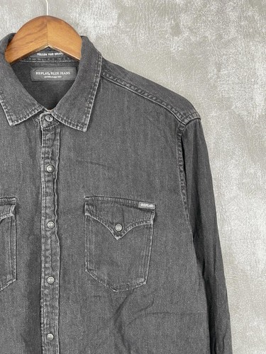 Replay jeanshemd herren medium - herren,