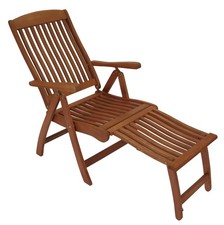 Deckchair Klapp-,  Gartensessel, -stuhl MARACAIBO, Fussteil ausziehbar, 2. WAHL