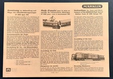Märklin H0 Anleitung Anweisung Bedienungsanweisung für ST 800 prof. Kopie 1951
