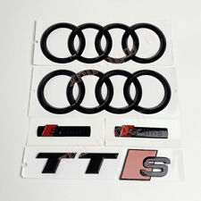 Für Audi TT TTS Car Emblem Ringe V+H Kühlergrill 192MM+190MM Badge Schwarz Glänz