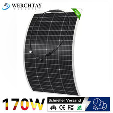 170W Solarpanel Flexibel Monokristallin 12V Solarmodul für Wohnmobil Auto Campin