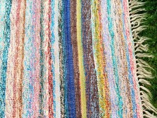 fester Handarbeit - Flickenteppich/ Fleckerlteppich - Läufer ohne Fransen 2,70 m