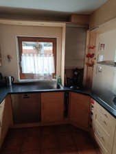 Küche U-Form Von Häcker Ahorn Kochinsel Teilw. Inkl. Elektrogeräten