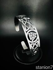 Valnkut Ewiger Knoten Wikinger Armreif Edelstahl Schmuck Armband Rune Biker A122
