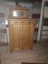 Gründerzeit Vertiko mit Aufsatz ca. 1880,Schellack,Nussbaum Furnier, 