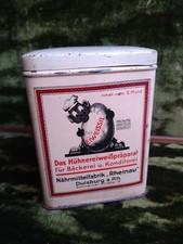 Blechdose Eiweissil Rheinau Duisburg alt Werbung Deko Bäcker Konditorei 