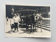🎠Frauen Pferdekutsche vor Treppe Stadt Szene Pferde Schönes Foto Mode 60er 7x10