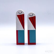 2er Set Retro Dekostorch aus Holz „Storch“ Holzfigur | Bunt