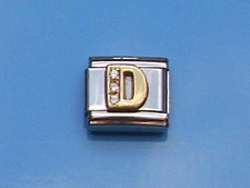 Original Nomination Gold Modul +++ BUCHSTABE D ZIRKONIA +++  guter Zustand